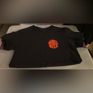 Black T-Shirt with Orange Graphic